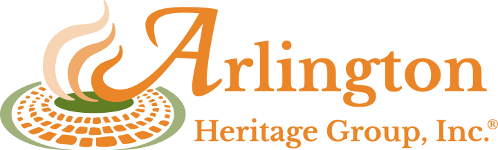 Logo featuring the word "Arlington" in orange with a stylized flame above and "Heritage Group, Inc." below.