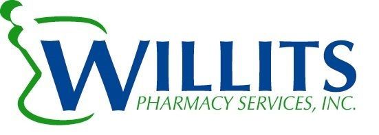 Logo of Willits Pharmacy Services, featuring the name "WILLITS" in blue with a green pharmacy symbol.
