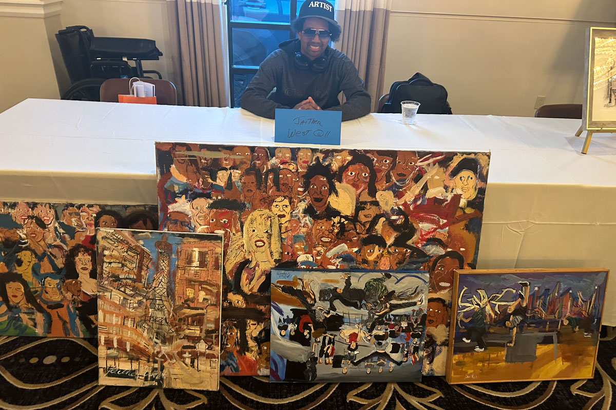 Jay from Supported Independent Living at his own art show. 