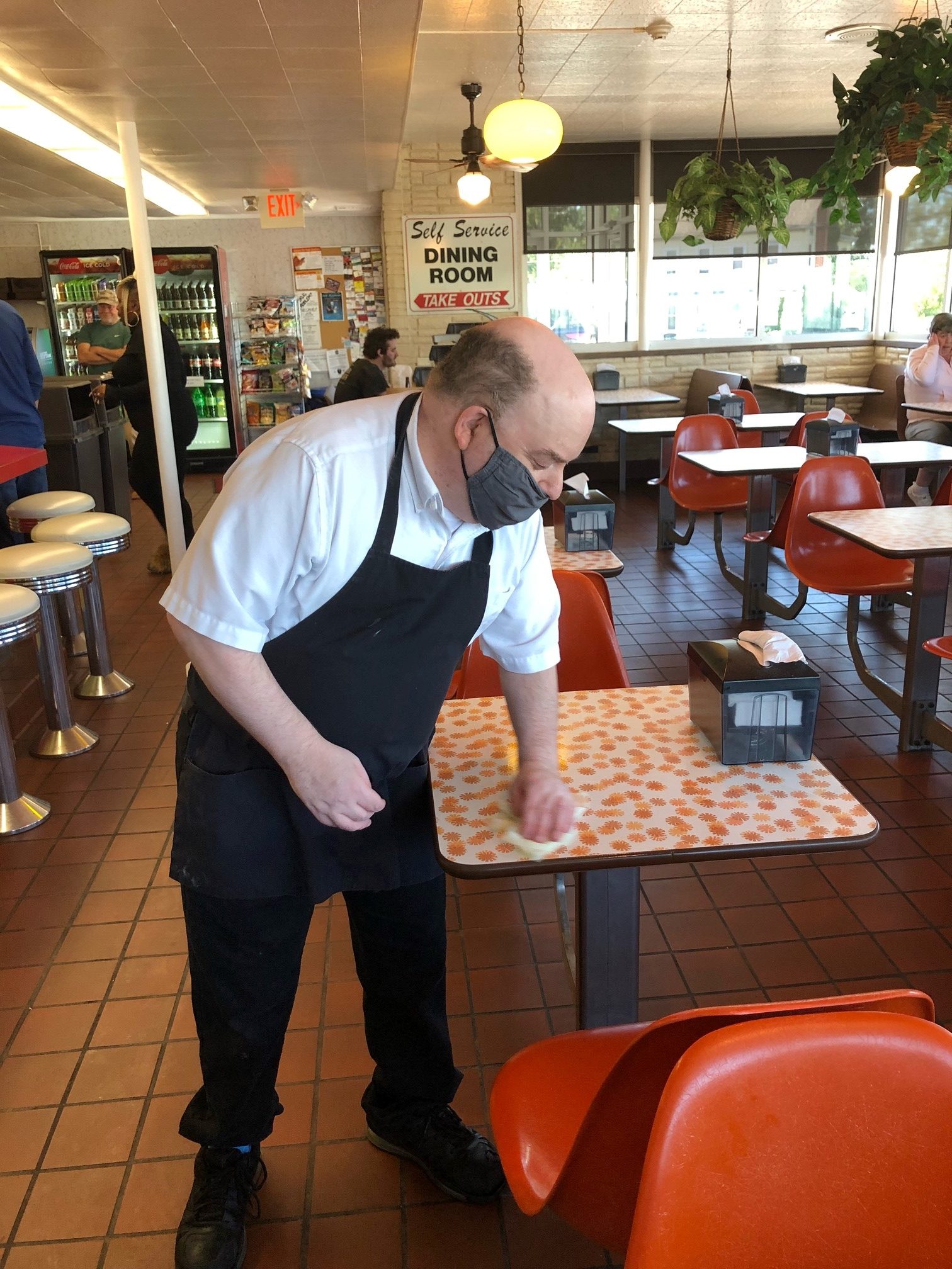Josh working at Speck's Drive-In
