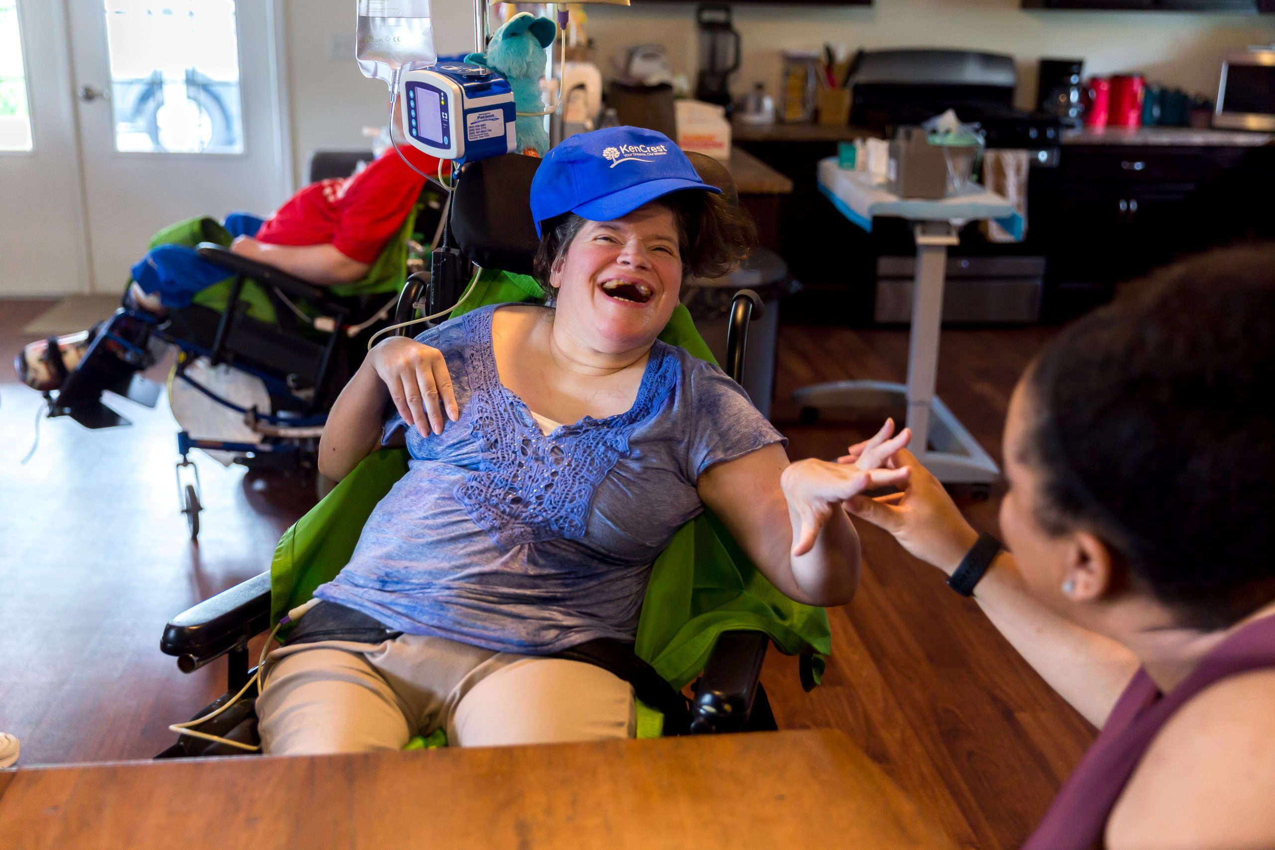 Happy resident in a medical community home